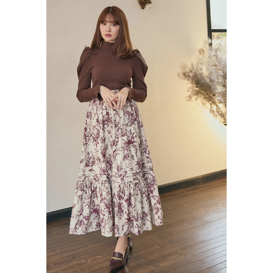 herlipto＊Autumn Botanical Printed Skirt