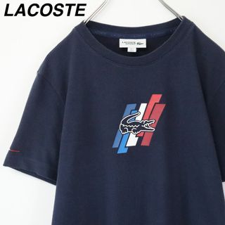 ラコステ(LACOSTE)の【希少】ラコステスポーツ／Tシャツ　ビッグロゴ　ネイビー　Sサイズ　半袖　古着(Tシャツ/カットソー(半袖/袖なし))