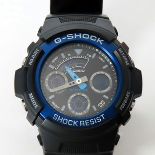 カシオ(CASIO)の稼働品 美品 CASIO G-SHOCK カシオ  腕時計 AW-591 黒×青(腕時計(デジタル))