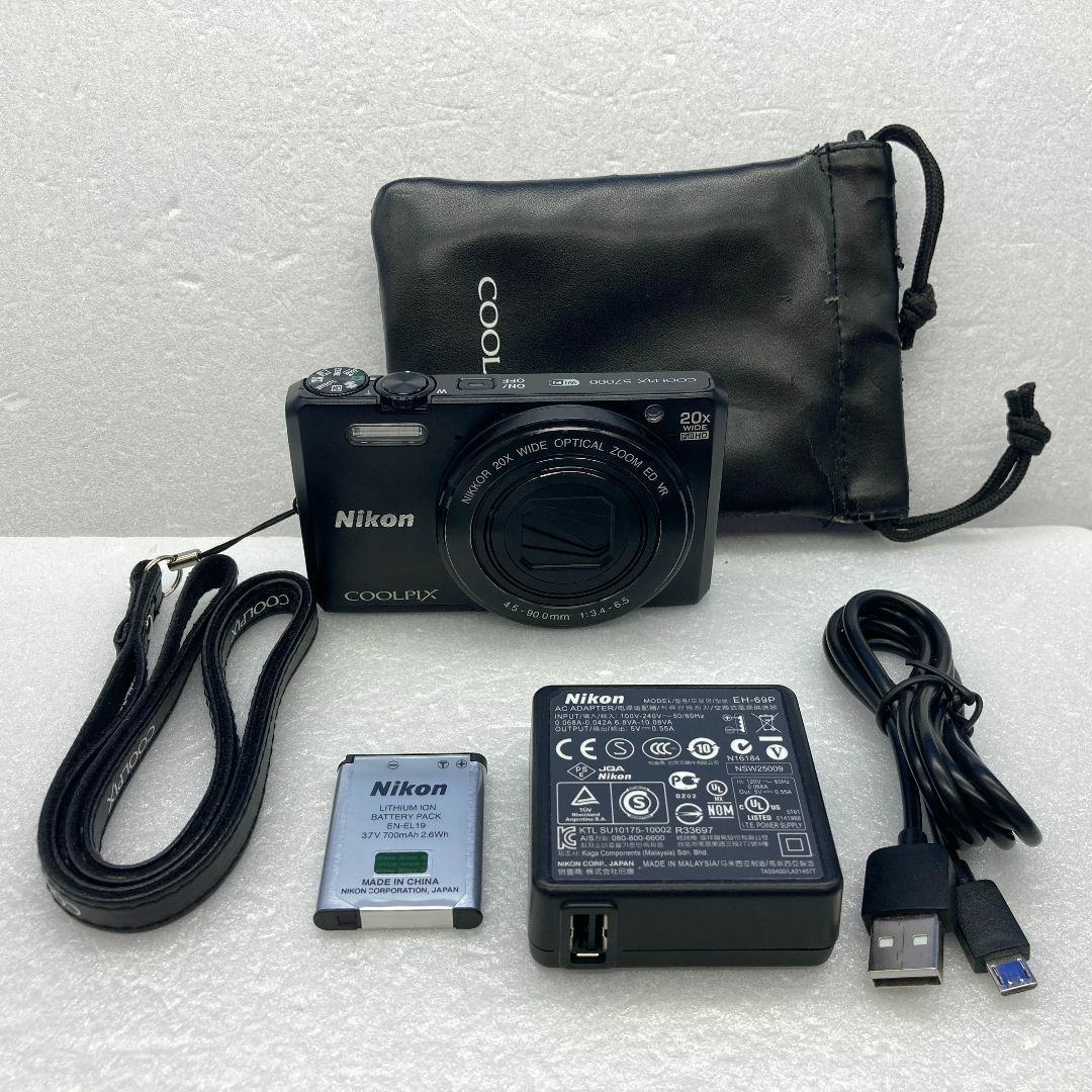 Nikon(ニコン)のWi-Fi・光学20倍　NIKON COOLPIX S7000 ブラック スマホ/家電/カメラのカメラ(コンパクトデジタルカメラ)の商品写真