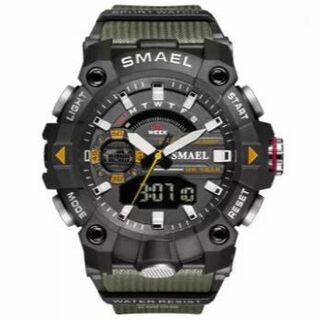 SMAEL 8040 スポーツウォッチ（アーミーグリーン）(腕時計(デジタル))