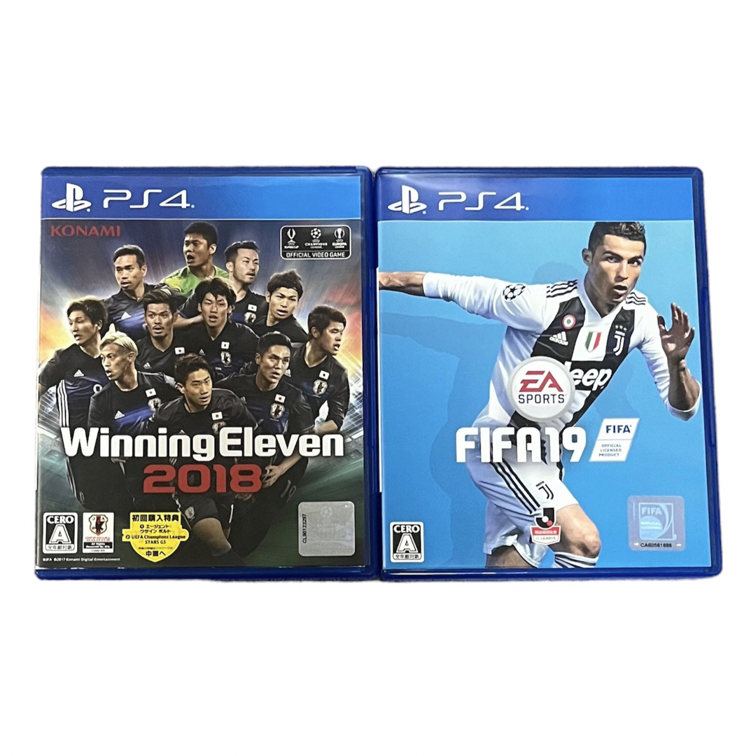 PlayStation4(プレイステーション4)のPS4 ソフト　2点セット　WinningEleven2018 FIFA19  エンタメ/ホビーのゲームソフト/ゲーム機本体(家庭用ゲームソフト)の商品写真