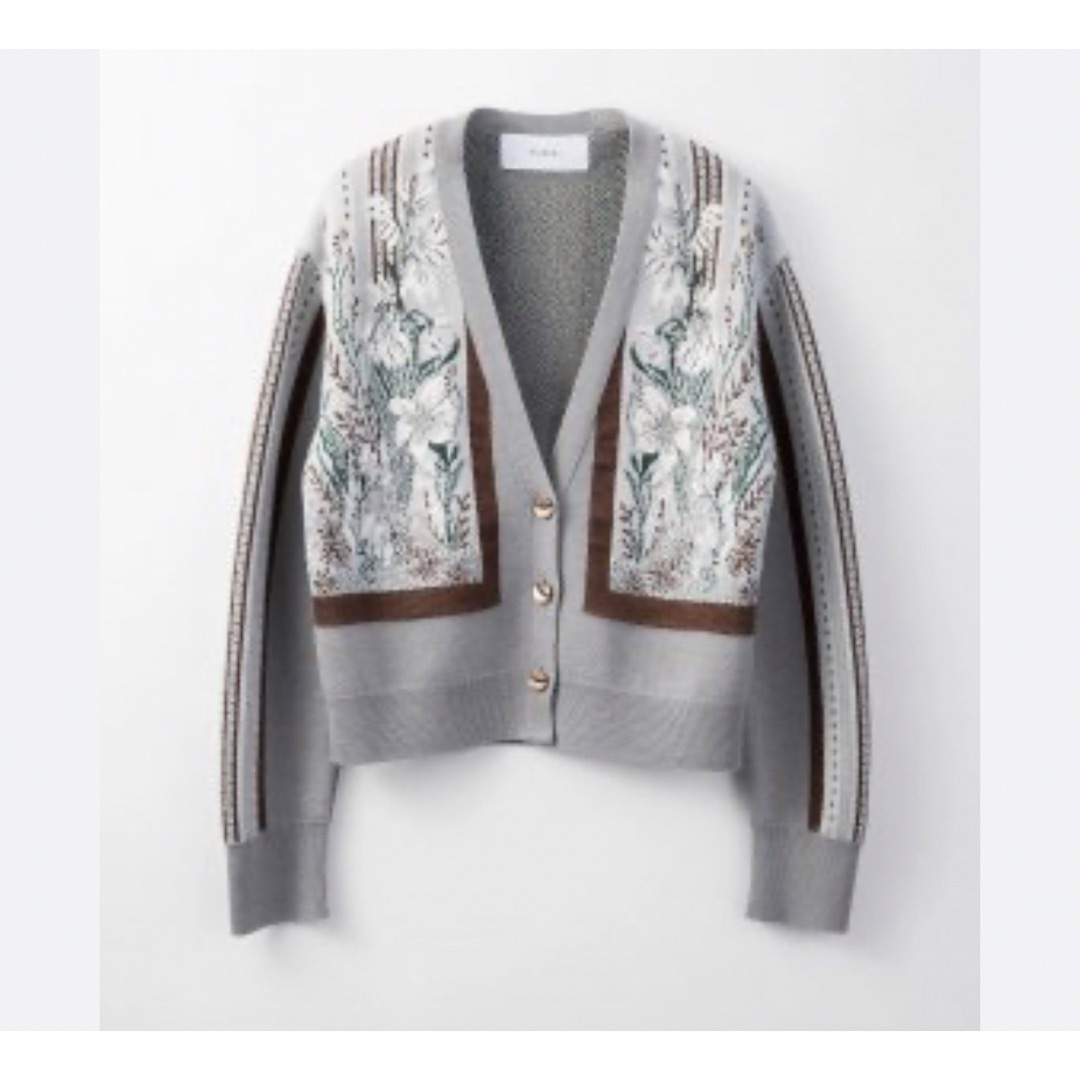 MURRAL FRAMED FLOWER KNIT SHORT CARDIGAN-
