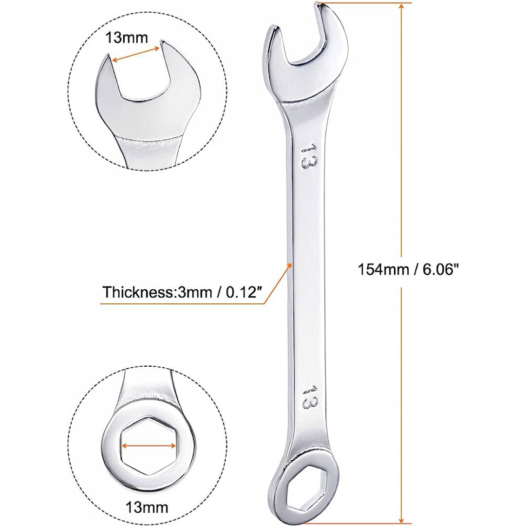 薄型レンチ 角度オープンエンド付き 13 mm コンビネーションレンチ 自動車/バイクのバイク(工具)の商品写真