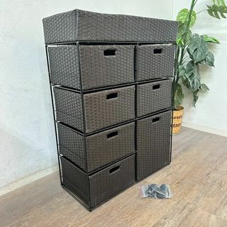 訳あり ランドリー チェスト バスケット ダークブラウンの通販 by