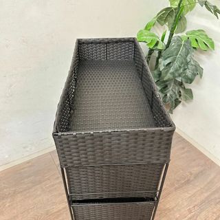 訳あり ランドリー チェスト バスケット ダークブラウンの通販 by