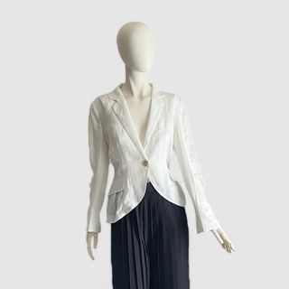 ブルネロクチネリ✨ モニーレ装飾 切替デザインブラウス 上質シルク M-