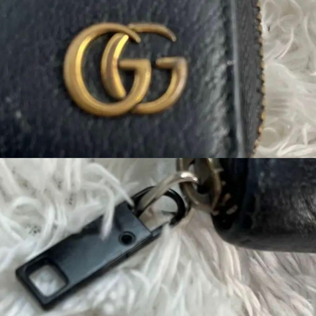 Gucci - 良品✨グッチ GGマーモント ラウンドファスナー ラウンド ...