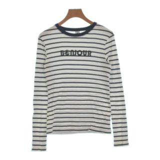 プチバトー(PETIT BATEAU)のPETIT BATEAU Tシャツ・カットソー XS 白x紺(ボーダー) 【古着】【中古】(カットソー(半袖/袖なし))