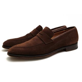 クロケット＆ジョーンズ／CROCKETT＆JONES コインローファー ペニーローファー シューズ 靴 メンズ 男性 男性用スエード スウェード レザー 革 本革 ブラウン 茶  MERTON ラスト348 スリッポン グッドイヤーウェルト製法 レザーソール(スリッポン/モカシン)