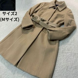 アンタイトル【M相当】美品✨ステンカラーコート アンゴラ混 高級 上品