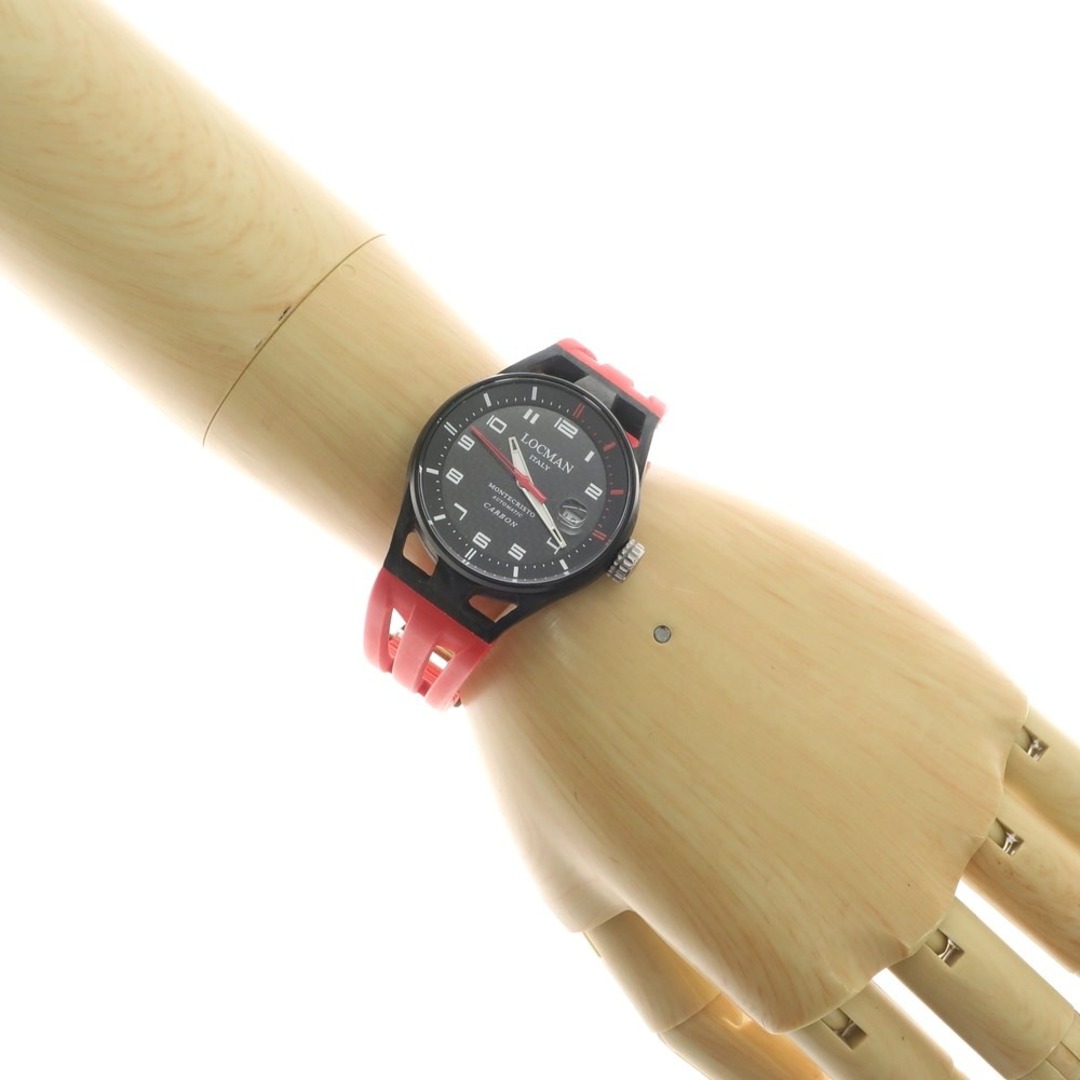 ロックマン LOCMAN MONTECRISTO カーボン チタニウム 腕時計 ブラックxレッド【メンズ】