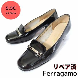 サルヴァトーレフェラガモ(Salvatore Ferragamo)のサルヴァトーレ・フェラガモ【Ferragamo】ロゴ エナメル パンプス(ハイヒール/パンプス)