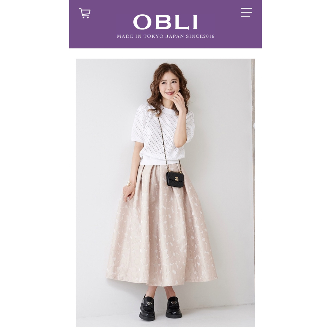 OBLI(オブリ)の【OBLI】ハートグログランスカート　1 レディースのスカート(ロングスカート)の商品写真