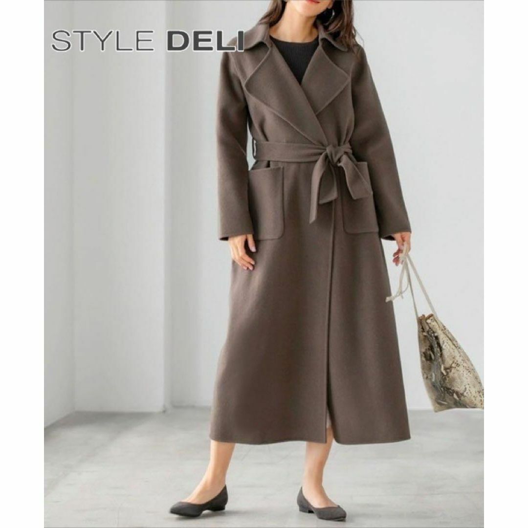 美品★STYLE DELI 【LUXE】ロングレングスリバーコートB 1028