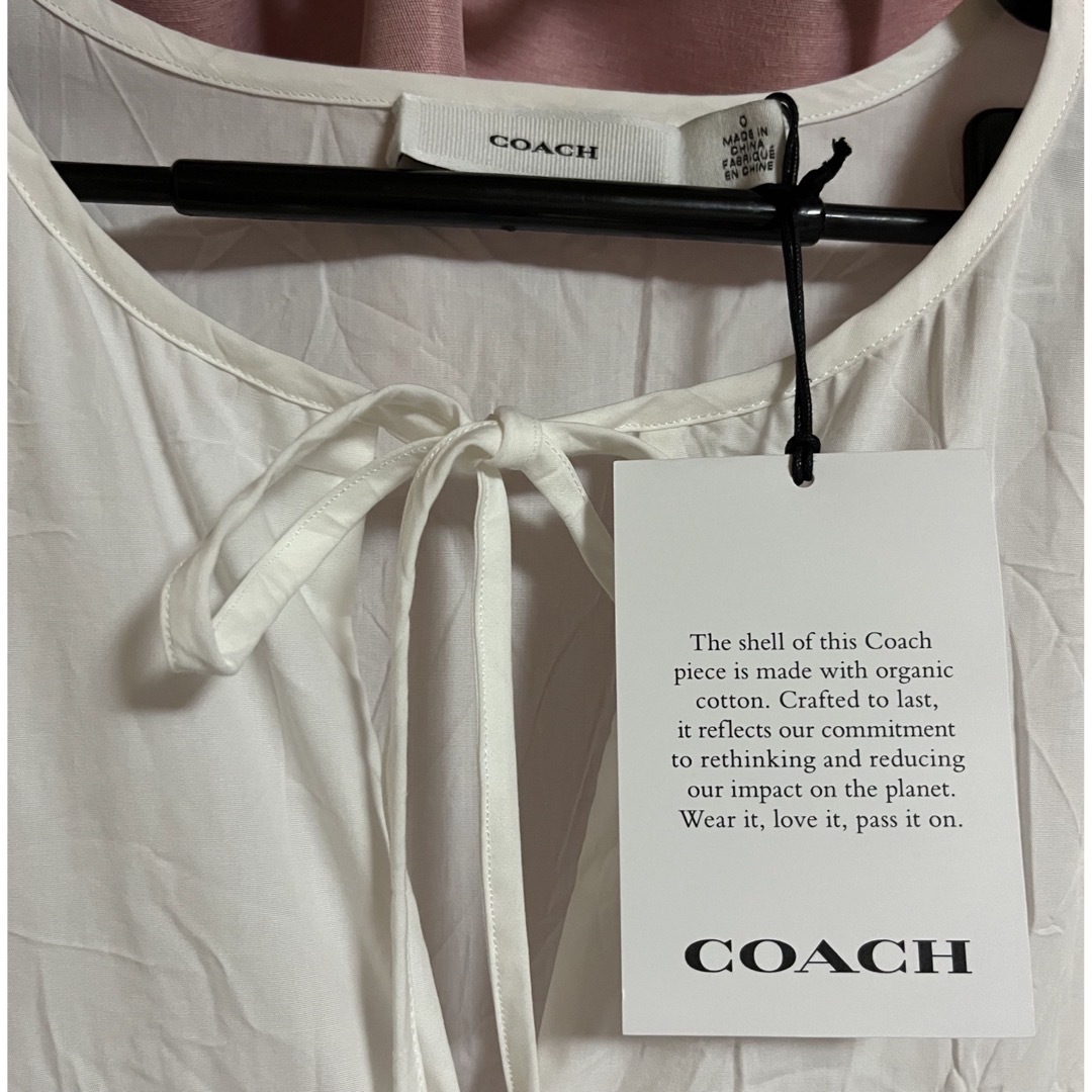 COACH(コーチ)のCOACH ブロドリーアングレーズ パフスリーブドレス レディースのワンピース(ひざ丈ワンピース)の商品写真