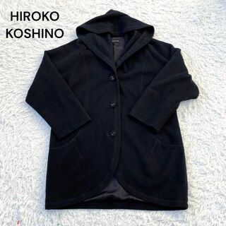 HIROKO KOSHINO ヒロココシノ　フリース　ウール　コート　ブラック
