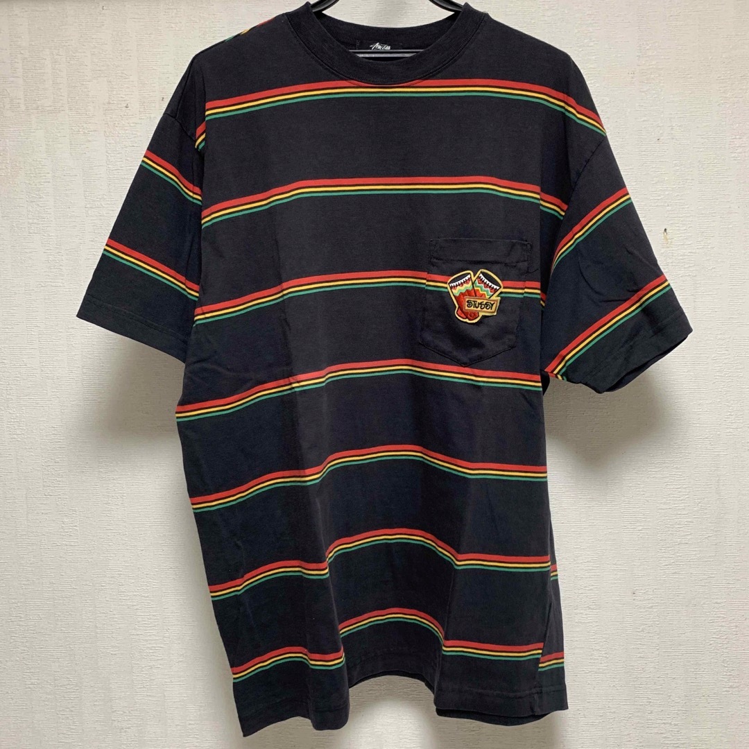 Stussy ステューシー 80s 黒タグ ワッペンロゴ 初期 Tシャツ XL-