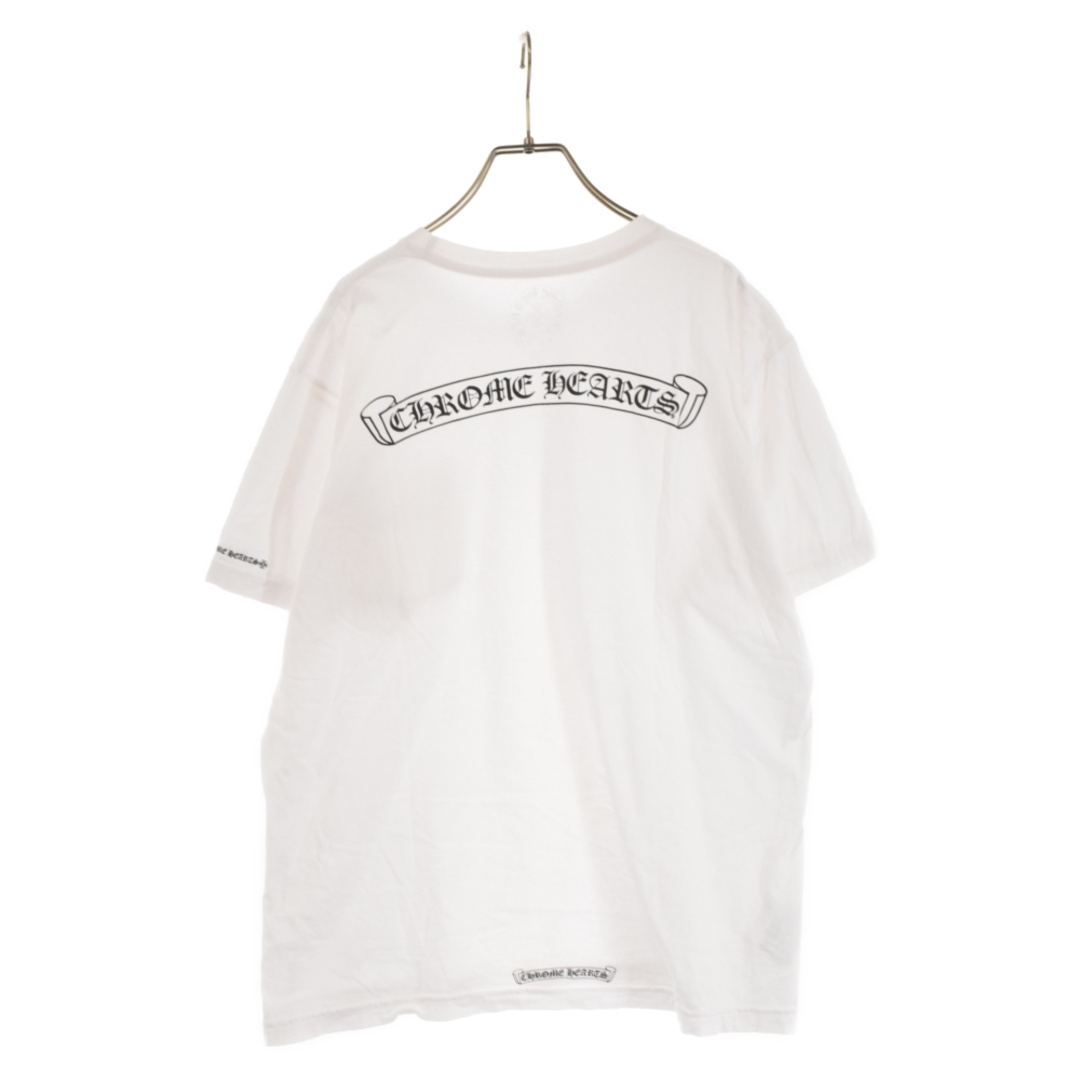 CHROME HEARTS クロムハーツ バックスクロールラベルプリント半袖ポケットTシャツ ホワイト