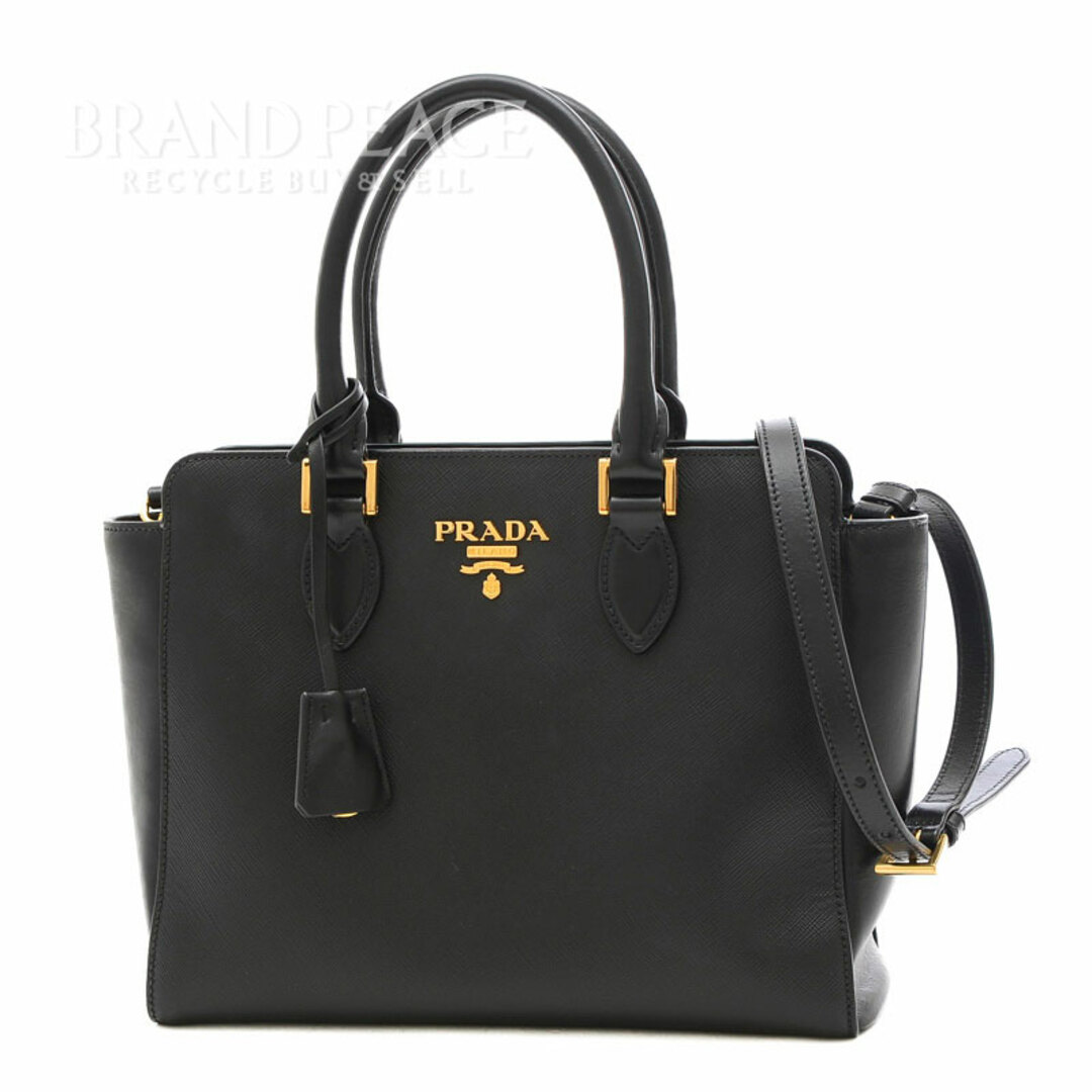 PRADA - プラダ サフィアーノ 2WAYバッグ レザー ブラック 1BA113の