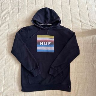 ハフ(HUF)のHUF パーカー　ハウ　トップス　プルオーバー　スウェット　古着　黒　S メンズ(パーカー)