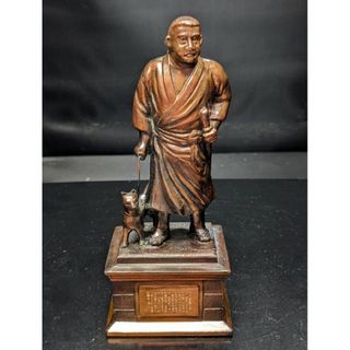 ☆b101、○西郷隆盛銅像型 アンチモニー製　昭和レトロ(置物)