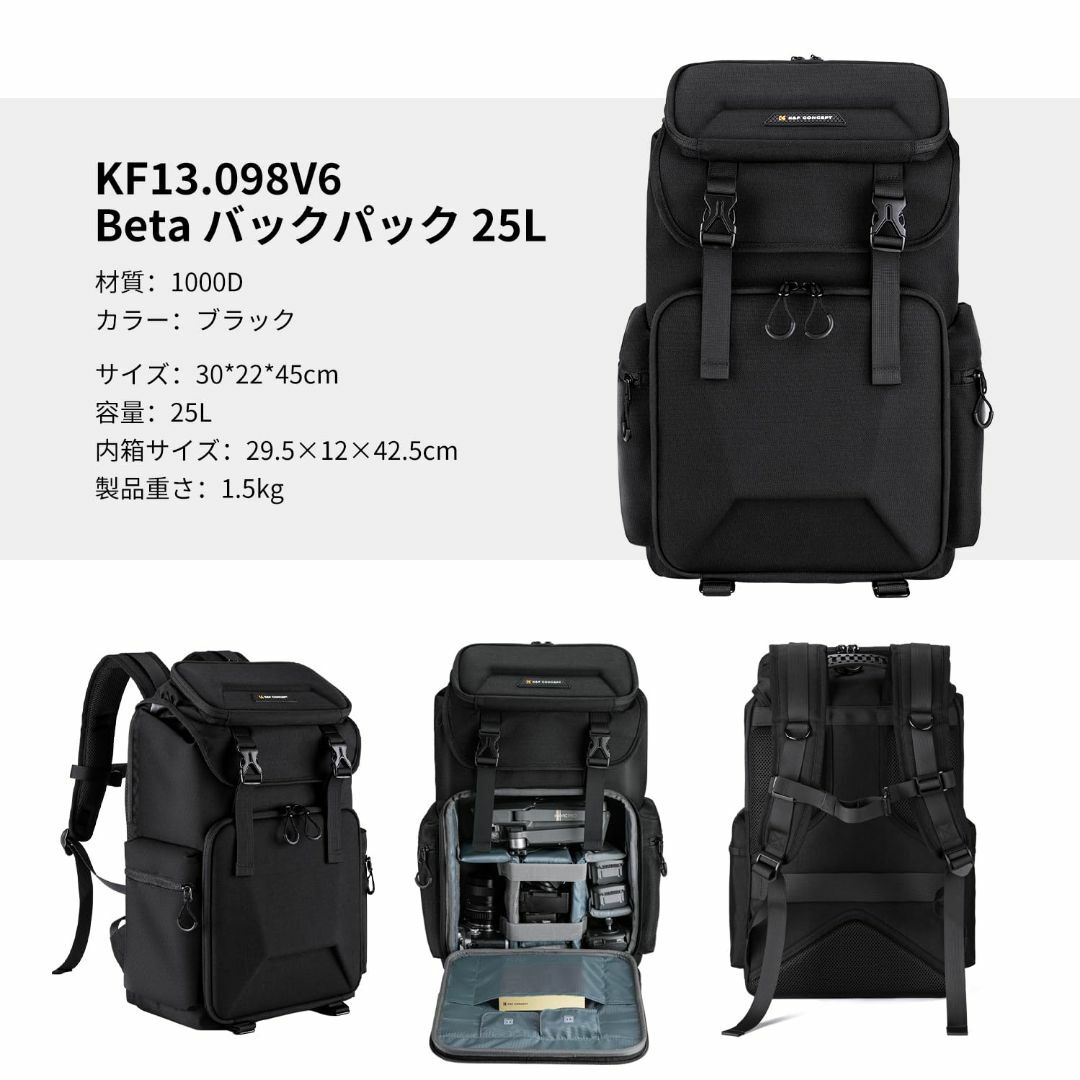 色: ブラック】Ku0026F Concept カメラバッグ カメラリュック リュック-