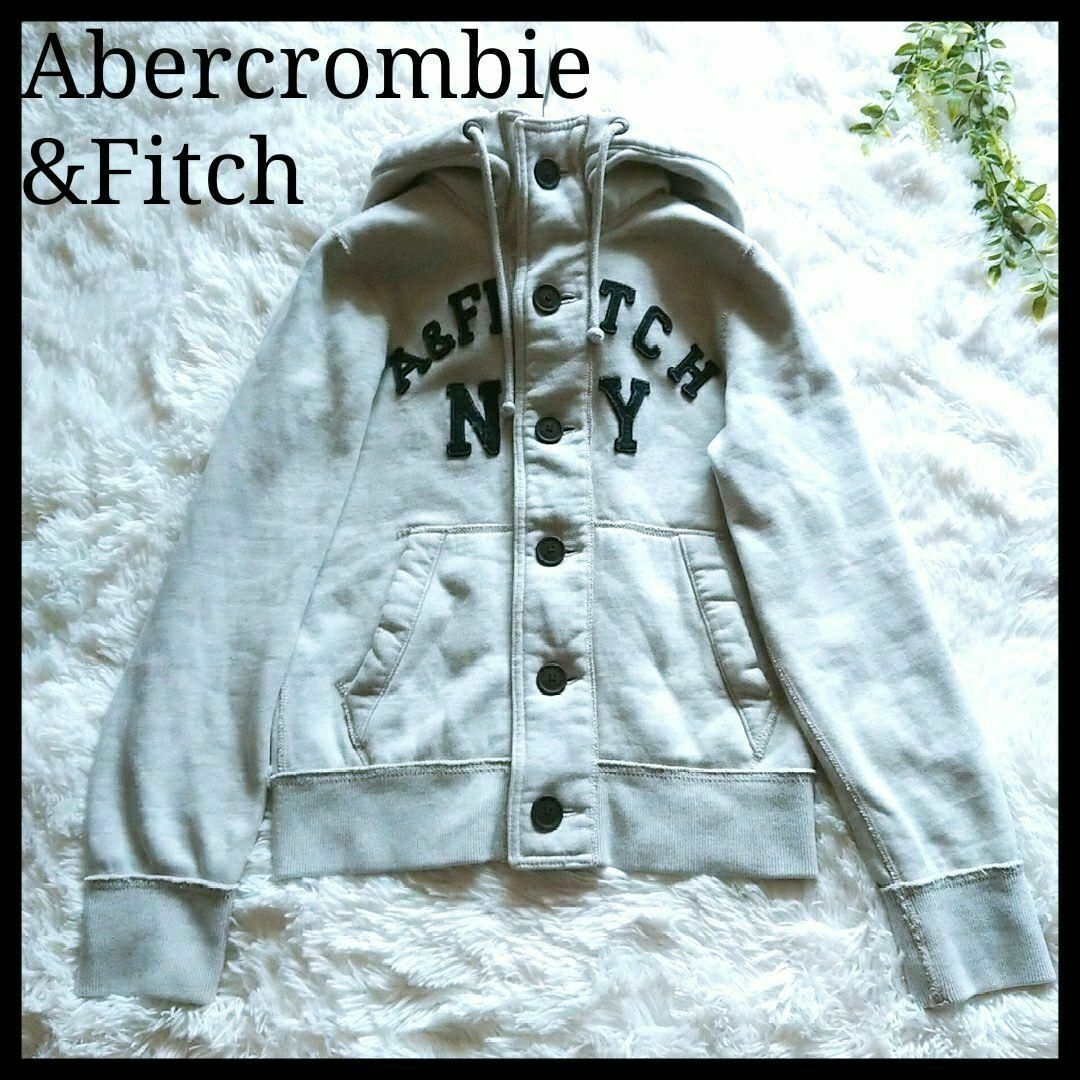 【新品】Abercrombie\u0026Fitch アバクロ 裏起毛 ボタン パーカー