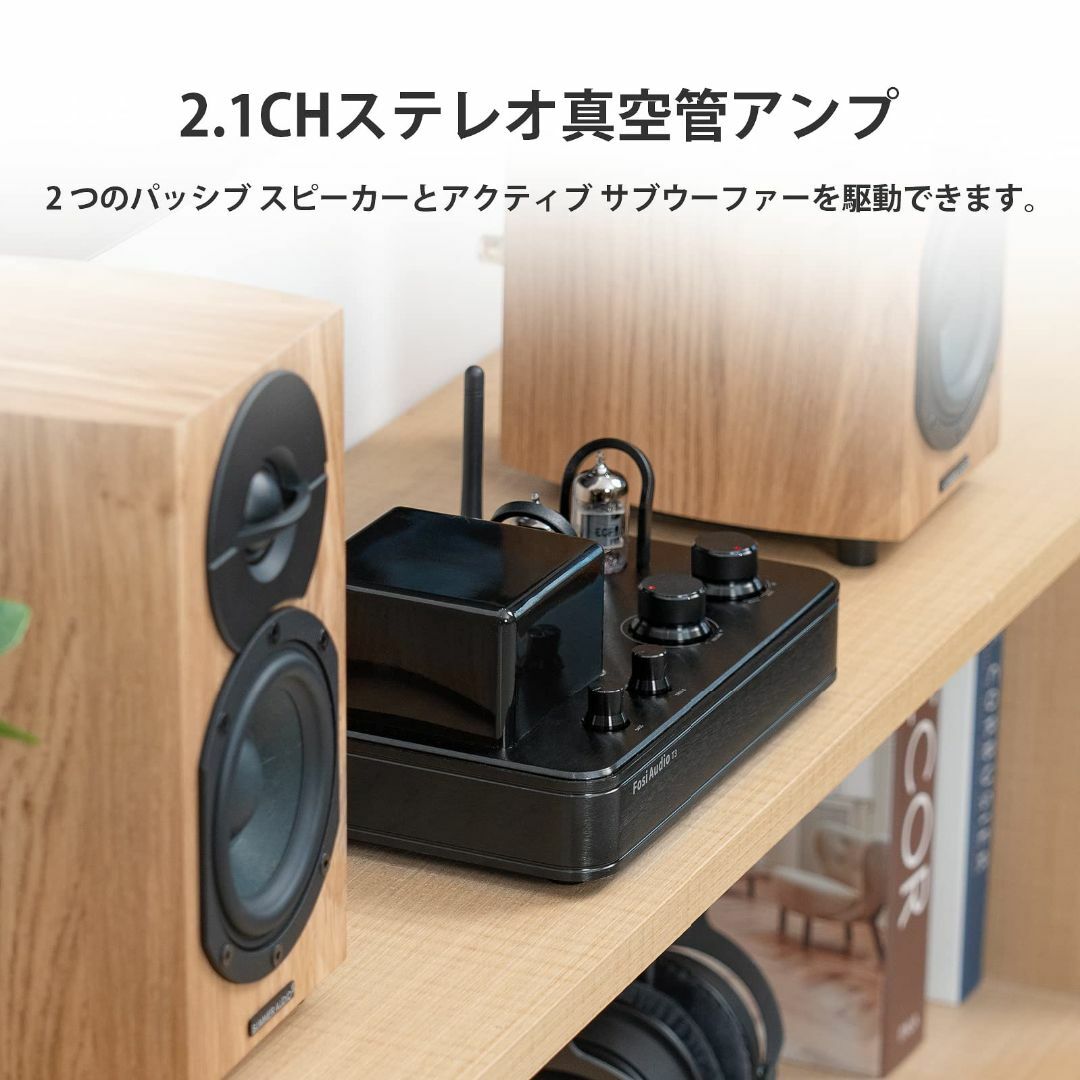 Fosi Audio T3 Hi-Fi 真空管アンプ クラスAB 2.1CH B