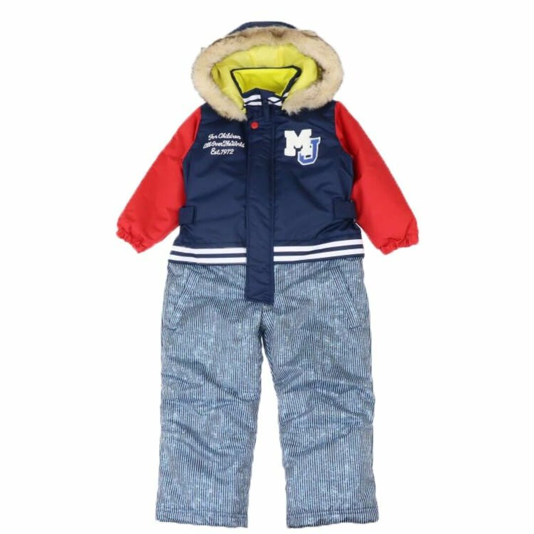 キッズ服男の子用(90cm~)新品100.120 スタジャン風スノーコンビ・スキーウェア・ジャンプスーツ