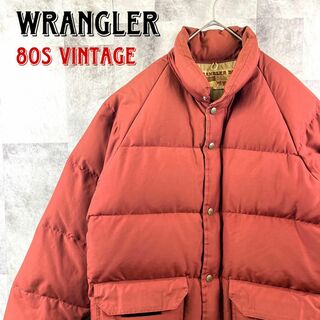 ラングラー(Wrangler)の希少 80s ラングラー ダウンジャケット 肉厚 くすみオレンジ XL相当(ダウンジャケット)