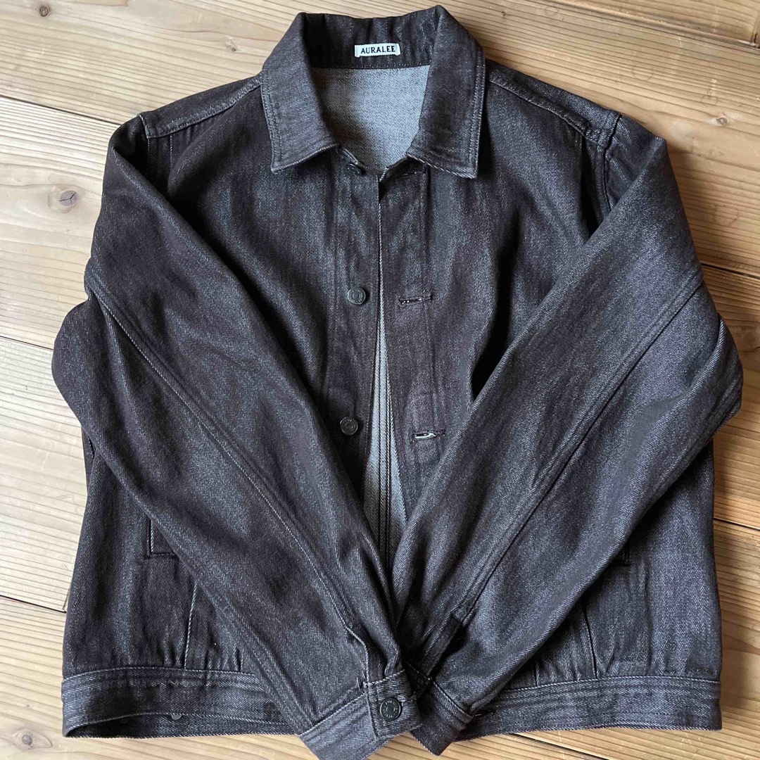 AURALEE(オーラリー)のauralee ハードツイストデニム　ブルゾン　21aw ブラウン メンズのジャケット/アウター(ブルゾン)の商品写真