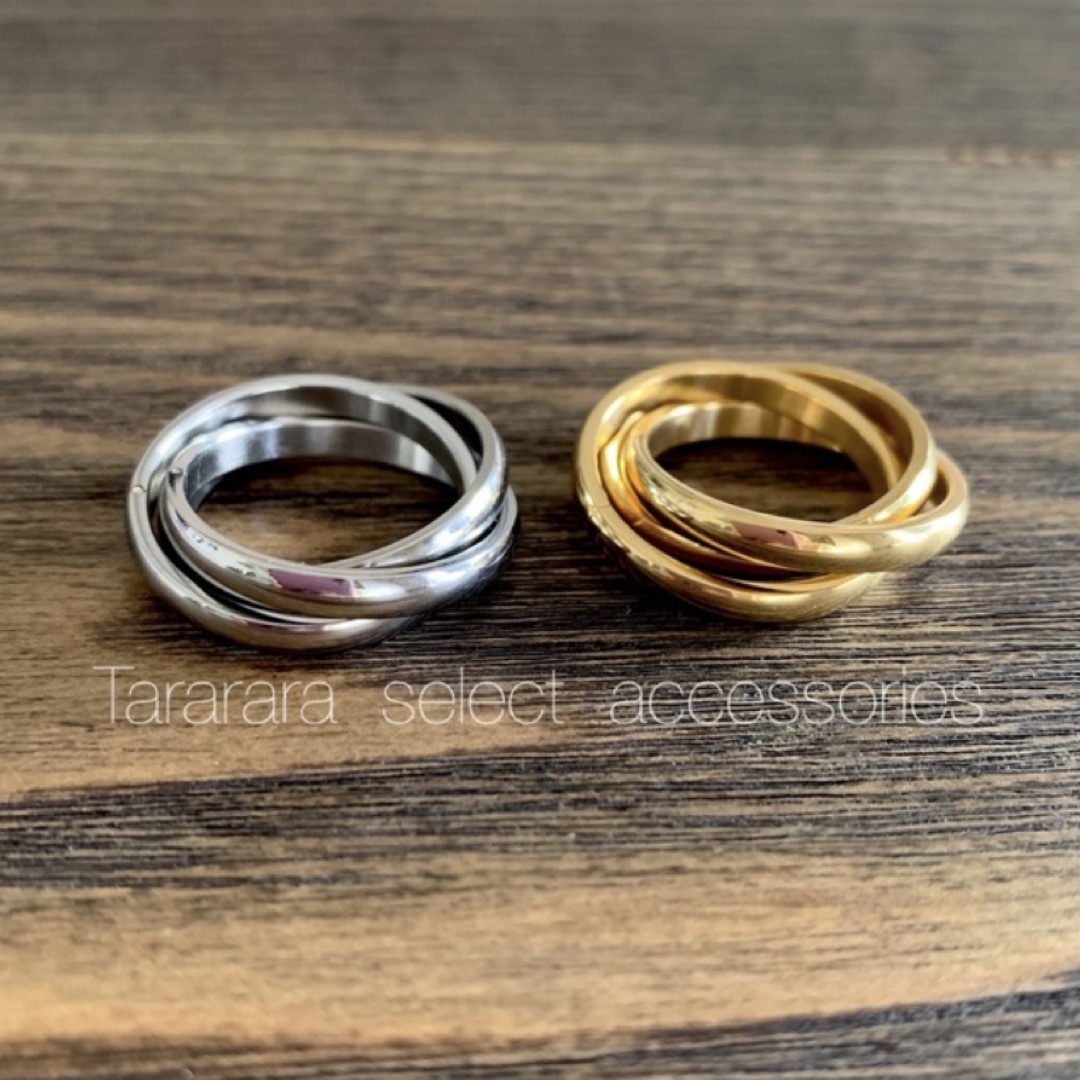 ラスト1点‼️●stainless トリプルring S●金属アレルギー対応 レディースのアクセサリー(リング(指輪))の商品写真