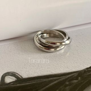 ラスト1点‼️●stainless トリプルring S●金属アレルギー対応(リング(指輪))