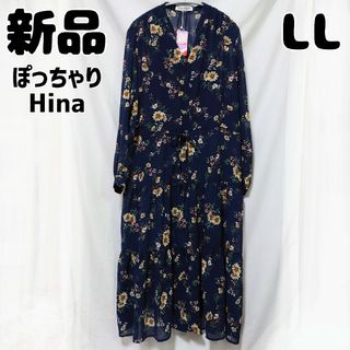 美品未使用に近い可愛いお花柄ロングワンピースネグリジェシフォン