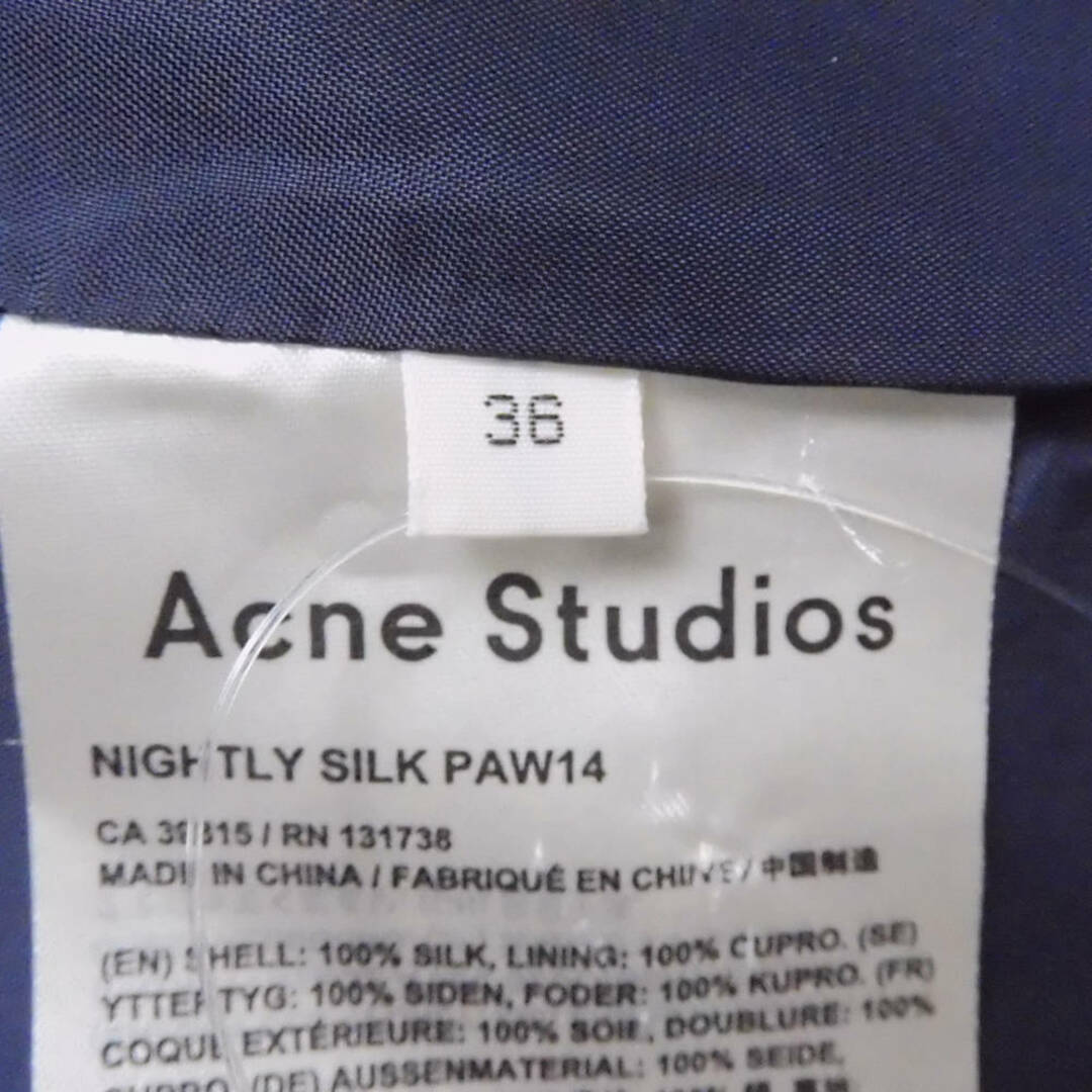 Acne Studios(アクネストゥディオズ)の美品 Acne Studios アクネストゥディオズ NIGHTLY SILK PAW14 ノースリーブ チュニック 36 シルク100％ レディース AY4628A73  レディースのトップス(チュニック)の商品写真