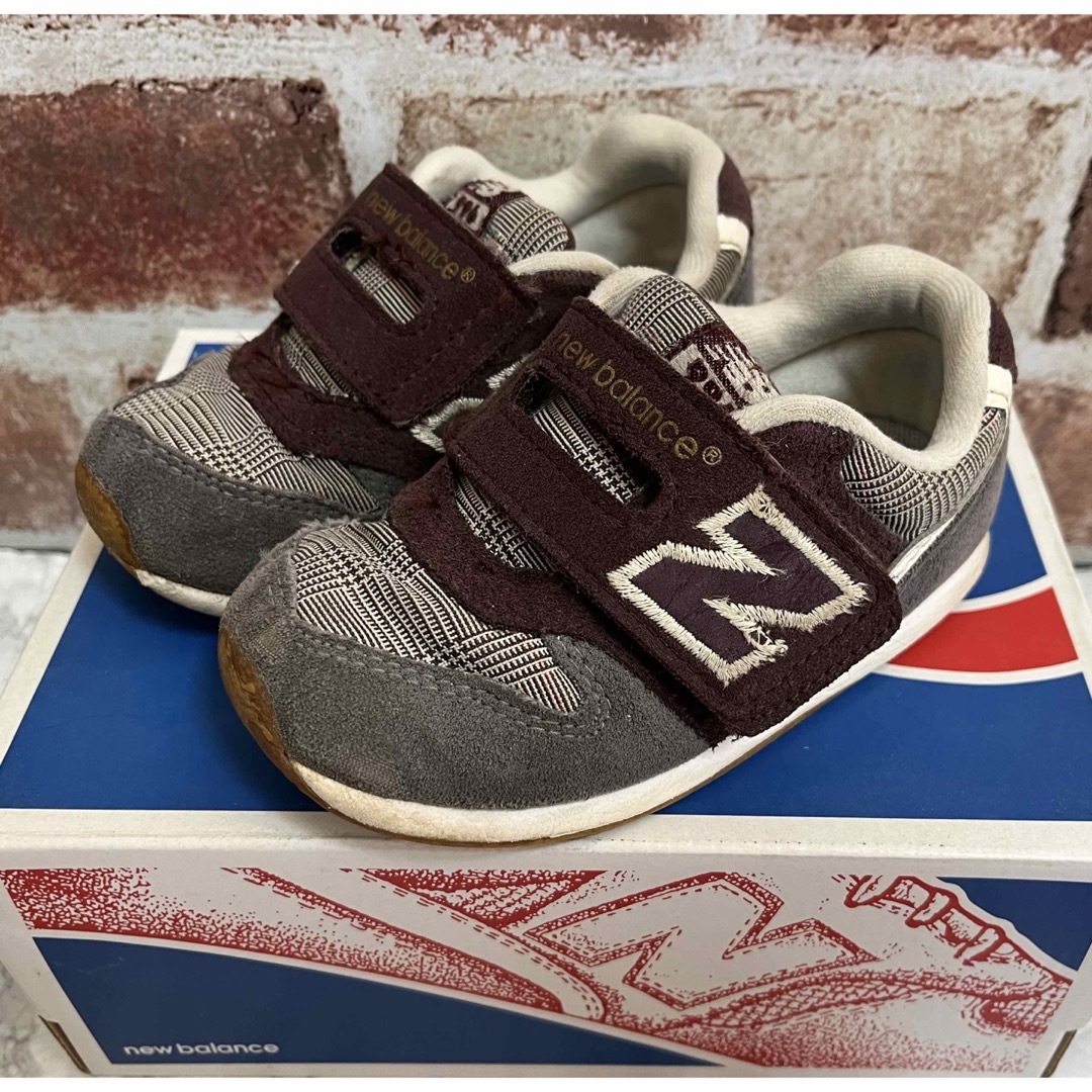 New Balance(ニューバランス)のニューバランスFS996★スニーカー　チェック　ブラウン　15cm キッズ/ベビー/マタニティのキッズ靴/シューズ(15cm~)(スニーカー)の商品写真