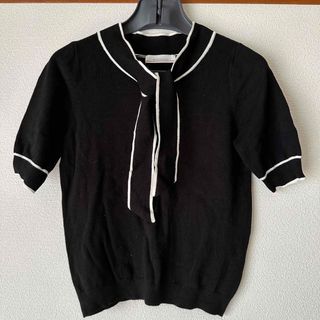 シマムラ(しまむら)の半袖ニット美品　黒(ニット/セーター)