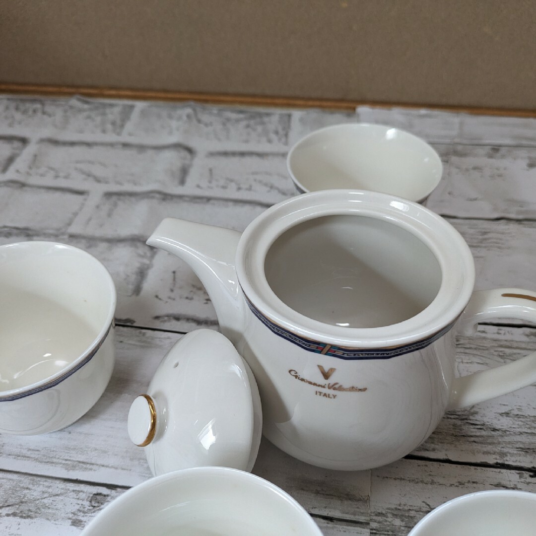 ☆激安☆陶器製高級ジョバンニバレンチノ急須湯呑み5客セット(未 ☆激安☆陶器製高級ジョバンニバレンチノ急須湯呑み5客セット(未
