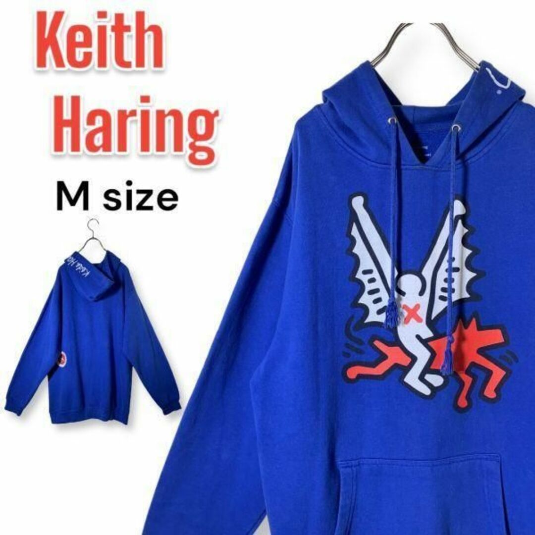 KEITH HARING(キースヘリング)の【レア】キースヘリングx ALIEN WORKSHOP コラボ パーカー M 青 メンズのトップス(パーカー)の商品写真