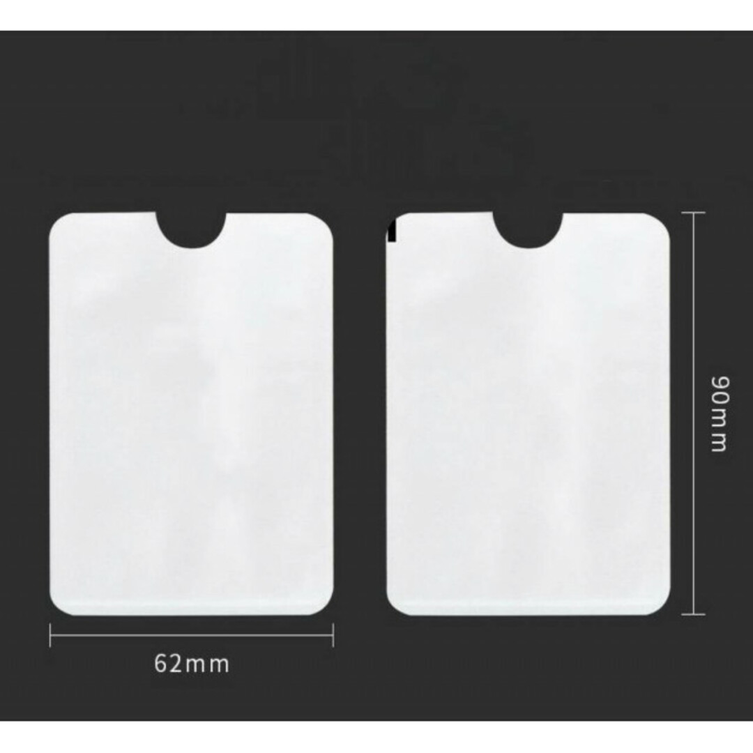 スキミング防止　カードケース　シート　5枚セット　磁気遮断　シルバー　スリーブ メンズのファッション小物(名刺入れ/定期入れ)の商品写真