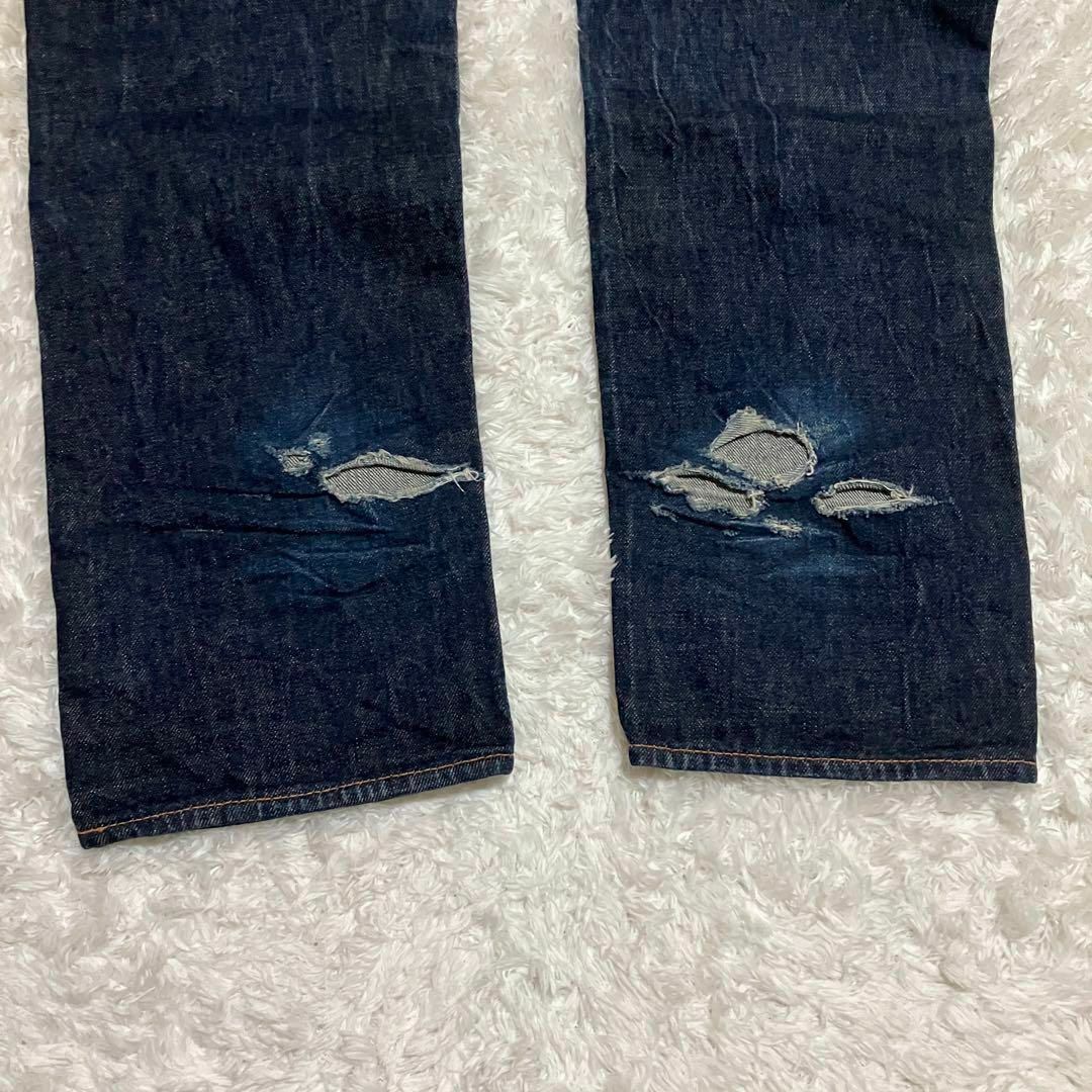 【超希少】EVISU デニム ジーンズ　刺繍かもめ　赤白　限定品　2001 25