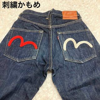 EVISU - 【超希少】EVISU デニム ジーンズ　刺繍かもめ　赤白　限定品　2001 25