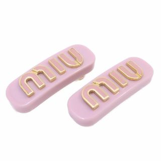 ミュウミュウ(miumiu)のmiu miu ミュウミュウ ヘアクリップ バレッタ 2個セット ピンク 51F072(バレッタ/ヘアクリップ)