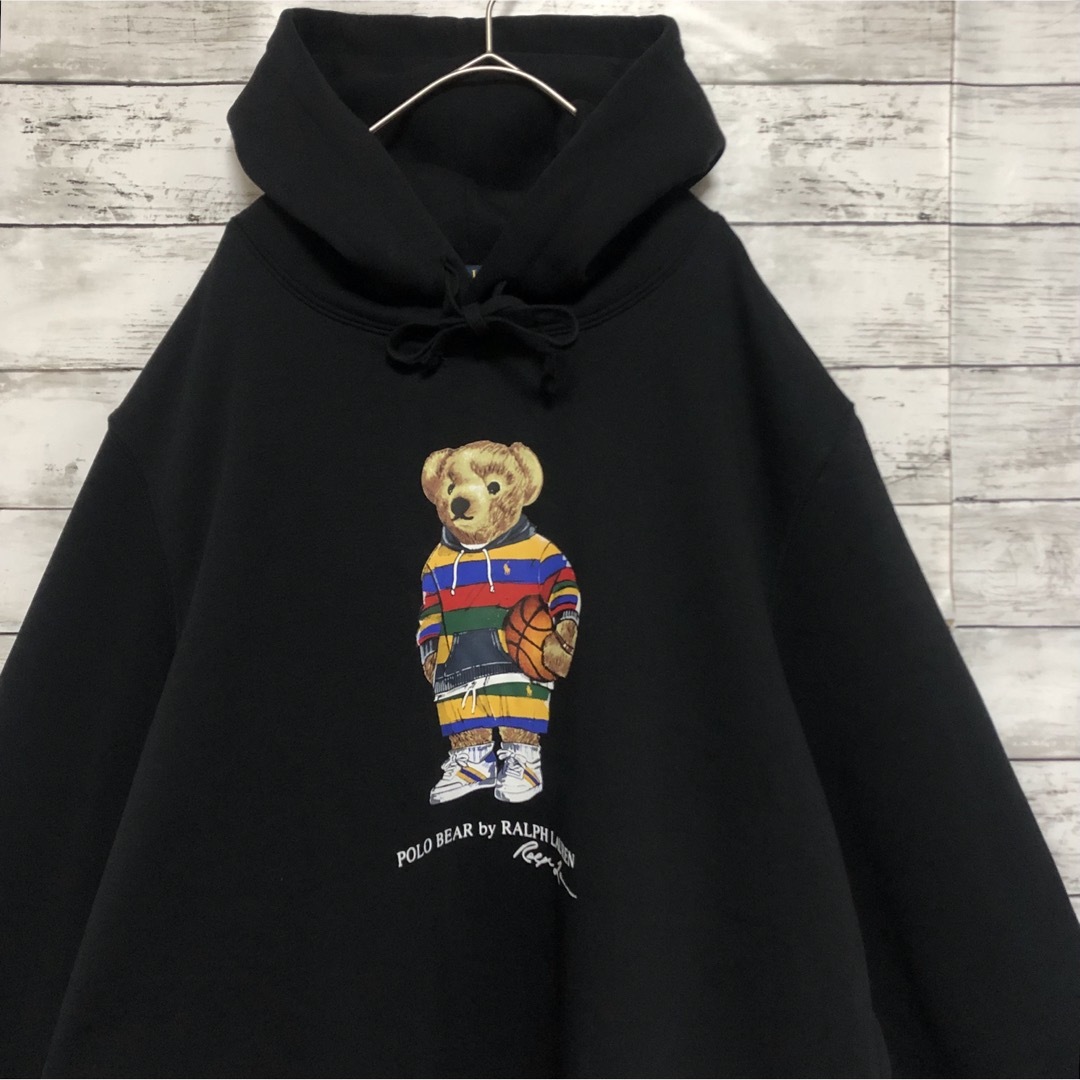 新品 ポロ ラルフローレン ポロベア 黒 ブラック スウェット パーカー 2XL