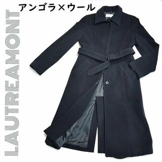 ロートレアモン■アンゴラウール ロングコート　ベルト付き　2　ブラック黒