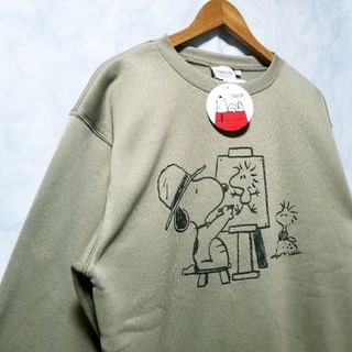 ピーナッツ(PEANUTS)のスヌーピー　チャーリー　ブラウン　新品　トレーナー　裏起毛　中橙色　LL 　★(スウェット)