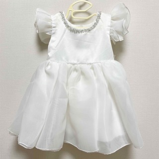 キートス(KiiTOS)の≪新品未使用≫スパンコールドレス　ホワイト　サイズ80(ドレス/フォーマル)