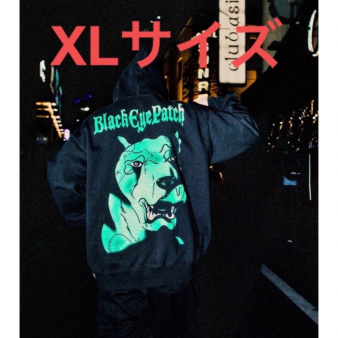 XL BLACK EYE PATCH CONCRETE GREEN HOODIE-