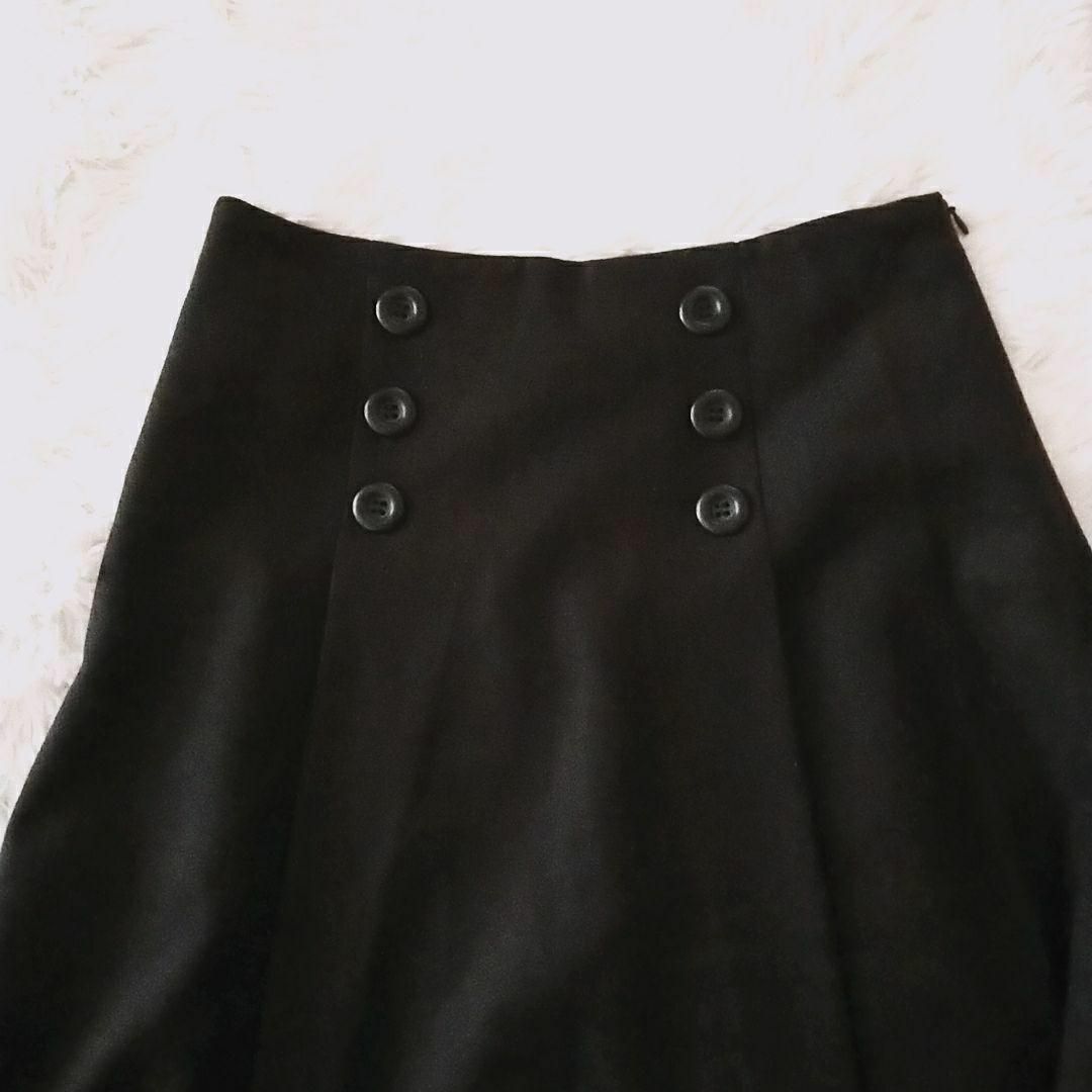 HUMAN WOMAN(ヒューマンウーマン)のヒューマンウーマン プリーツスカート ブラック S オフカジ タウンユース 綺麗 レディースのスカート(ひざ丈スカート)の商品写真